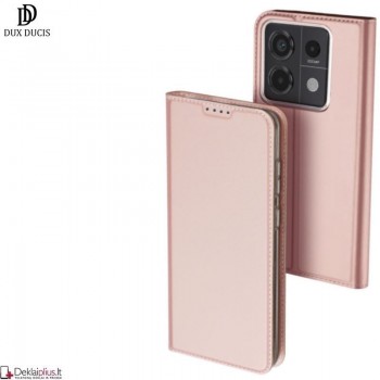 Dux Ducis Skin Pro dirbtinės odos dėklas - rausvas (Xiaomi Redmi Note 13 Pro 5G/Poco X6 5G)